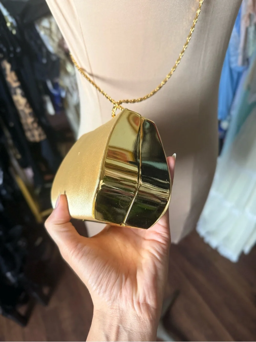 Vintage Jessica McClintock Gold Evening Clutch Bag